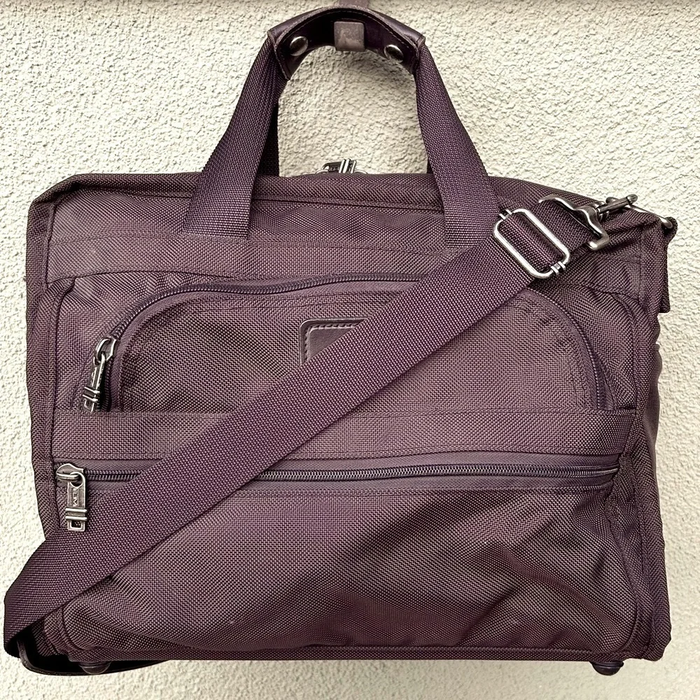 TUMI Canvas and Leather Carryon Duffle Travel Bag Chocolate Brown | Made in USA